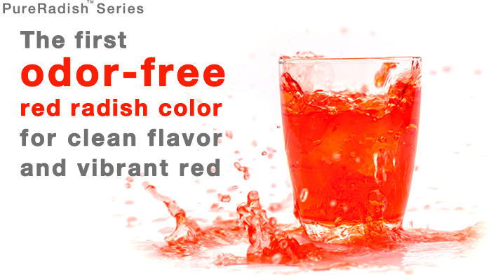 PureRadishTM Series The first odor-free red radish color for clean flavor and vibrant red